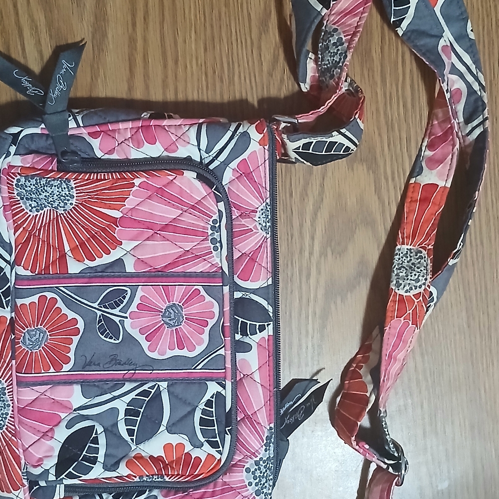 Vera Bradley Pink and Red Floral Crossbody Bag